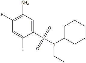 5-amino-N-cyclohexyl-N-ethyl-2,4-difluorobenzene-1-sulfonamide Struktur