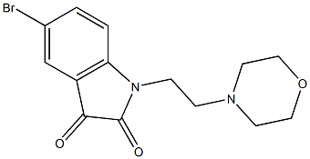 5-bromo-1-[2-(morpholin-4-yl)ethyl]-2,3-dihydro-1H-indole-2,3-dione Struktur