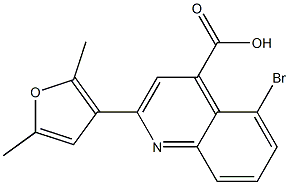 5-bromo-2-(2,5-dimethylfuran-3-yl)quinoline-4-carboxylic acid Struktur