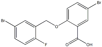 5-bromo-2-[(5-bromo-2-fluorophenyl)methoxy]benzoic acid Struktur