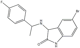 5-bromo-3-{[1-(4-fluorophenyl)ethyl]amino}-2,3-dihydro-1H-indol-2-one Struktur