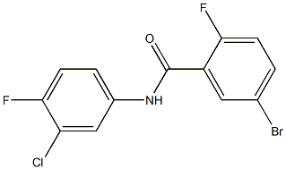 5-bromo-N-(3-chloro-4-fluorophenyl)-2-fluorobenzamide Struktur