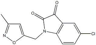 5-chloro-1-[(3-methyl-1,2-oxazol-5-yl)methyl]-2,3-dihydro-1H-indole-2,3-dione Struktur