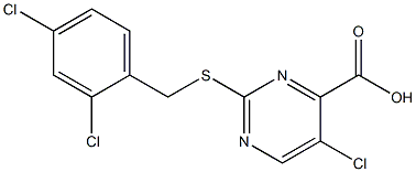 5-chloro-2-[(2,4-dichlorobenzyl)thio]pyrimidine-4-carboxylic acid Struktur