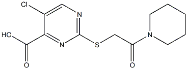 5-chloro-2-[(2-oxo-2-piperidin-1-ylethyl)thio]pyrimidine-4-carboxylic acid Struktur