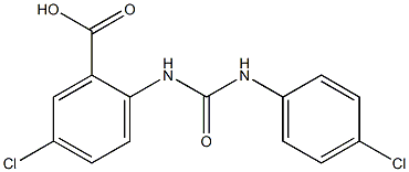 5-chloro-2-{[(4-chlorophenyl)carbamoyl]amino}benzoic acid Struktur