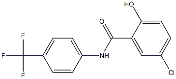 5-chloro-2-hydroxy-N-[4-(trifluoromethyl)phenyl]benzamide Struktur