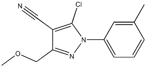 5-chloro-3-(methoxymethyl)-1-(3-methylphenyl)-1H-pyrazole-4-carbonitrile Struktur