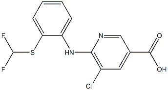 5-chloro-6-({2-[(difluoromethyl)sulfanyl]phenyl}amino)pyridine-3-carboxylic acid Struktur