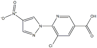 5-chloro-6-(4-nitro-1H-pyrazol-1-yl)pyridine-3-carboxylic acid Struktur