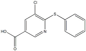 5-chloro-6-(phenylsulfanyl)pyridine-3-carboxylic acid Struktur