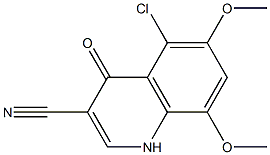 5-chloro-6,8-dimethoxy-4-oxo-1,4-dihydroquinoline-3-carbonitrile Struktur