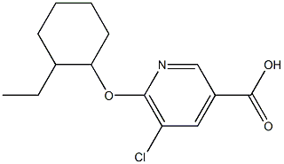 5-chloro-6-[(2-ethylcyclohexyl)oxy]pyridine-3-carboxylic acid Struktur