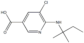 5-chloro-6-[(2-methylbutan-2-yl)amino]pyridine-3-carboxylic acid Struktur