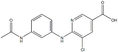 5-chloro-6-[(3-acetamidophenyl)amino]pyridine-3-carboxylic acid Struktur