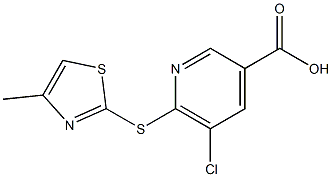 5-chloro-6-[(4-methyl-1,3-thiazol-2-yl)sulfanyl]pyridine-3-carboxylic acid Struktur