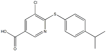 5-chloro-6-{[4-(propan-2-yl)phenyl]sulfanyl}pyridine-3-carboxylic acid Struktur