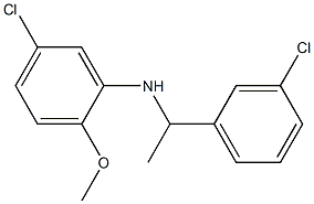 5-chloro-N-[1-(3-chlorophenyl)ethyl]-2-methoxyaniline Struktur