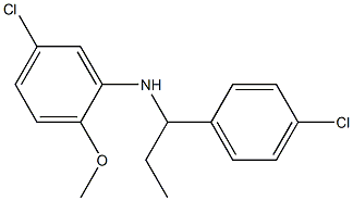 5-chloro-N-[1-(4-chlorophenyl)propyl]-2-methoxyaniline Struktur