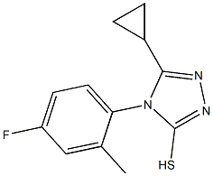 5-cyclopropyl-4-(4-fluoro-2-methylphenyl)-4H-1,2,4-triazole-3-thiol Struktur