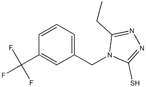 5-ethyl-4-{[3-(trifluoromethyl)phenyl]methyl}-4H-1,2,4-triazole-3-thiol Struktur