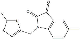 5-methyl-1-[(2-methyl-1,3-thiazol-4-yl)methyl]-2,3-dihydro-1H-indole-2,3-dione Struktur