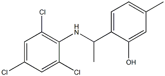 5-methyl-2-{1-[(2,4,6-trichlorophenyl)amino]ethyl}phenol Struktur