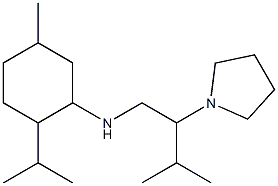 5-methyl-N-[3-methyl-2-(pyrrolidin-1-yl)butyl]-2-(propan-2-yl)cyclohexan-1-amine Struktur