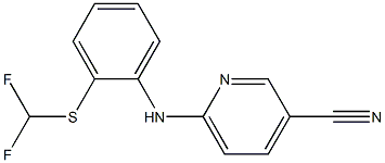 6-({2-[(difluoromethyl)sulfanyl]phenyl}amino)pyridine-3-carbonitrile Struktur