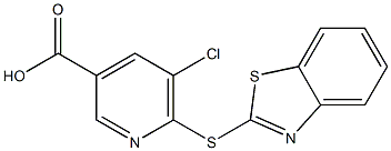 6-(1,3-benzothiazol-2-ylsulfanyl)-5-chloropyridine-3-carboxylic acid Struktur