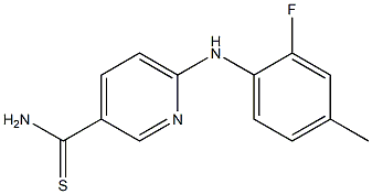 6-[(2-fluoro-4-methylphenyl)amino]pyridine-3-carbothioamide Struktur