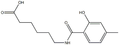 6-[(2-hydroxy-4-methylbenzoyl)amino]hexanoic acid Struktur