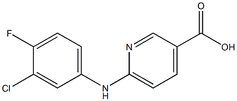 6-[(3-chloro-4-fluorophenyl)amino]pyridine-3-carboxylic acid Struktur