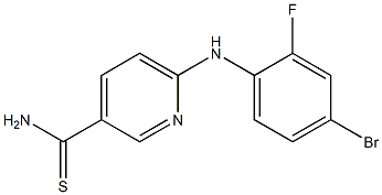 6-[(4-bromo-2-fluorophenyl)amino]pyridine-3-carbothioamide Struktur