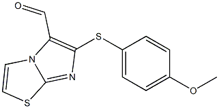 6-[(4-methoxyphenyl)thio]imidazo[2,1-b][1,3]thiazole-5-carbaldehyde Struktur