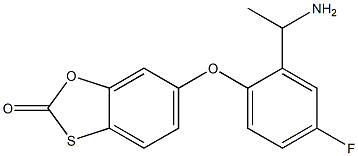 6-[2-(1-aminoethyl)-4-fluorophenoxy]-2H-1,3-benzoxathiol-2-one Struktur