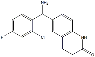 6-[amino(2-chloro-4-fluorophenyl)methyl]-1,2,3,4-tetrahydroquinolin-2-one Struktur