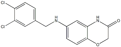 6-{[(3,4-dichlorophenyl)methyl]amino}-3,4-dihydro-2H-1,4-benzoxazin-3-one Struktur