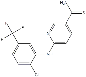 6-{[2-chloro-5-(trifluoromethyl)phenyl]amino}pyridine-3-carbothioamide Struktur