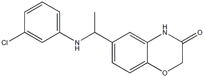 6-{1-[(3-chlorophenyl)amino]ethyl}-3,4-dihydro-2H-1,4-benzoxazin-3-one Struktur