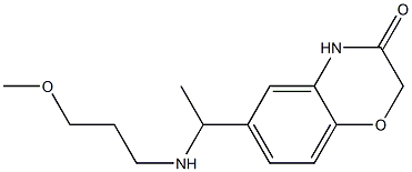 6-{1-[(3-methoxypropyl)amino]ethyl}-3,4-dihydro-2H-1,4-benzoxazin-3-one Struktur