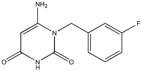 6-amino-1-[(3-fluorophenyl)methyl]-1,2,3,4-tetrahydropyrimidine-2,4-dione Struktur