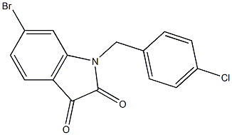 6-bromo-1-[(4-chlorophenyl)methyl]-2,3-dihydro-1H-indole-2,3-dione Struktur