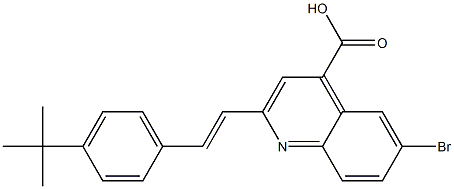 6-bromo-2-[(E)-2-(4-tert-butylphenyl)vinyl]quinoline-4-carboxylic acid Struktur