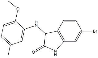 6-bromo-3-[(2-methoxy-5-methylphenyl)amino]-2,3-dihydro-1H-indol-2-one Struktur