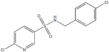 6-chloro-N-[(4-chlorophenyl)methyl]pyridine-3-sulfonamide Struktur