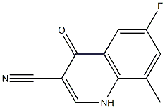 6-fluoro-8-methyl-4-oxo-1,4-dihydroquinoline-3-carbonitrile Struktur