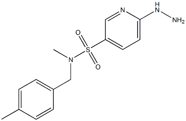 6-hydrazinyl-N-methyl-N-[(4-methylphenyl)methyl]pyridine-3-sulfonamide Struktur