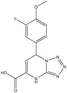 7-(3-fluoro-4-methoxyphenyl)-4,7-dihydrotetrazolo[1,5-a]pyrimidine-5-carboxylic acid Struktur