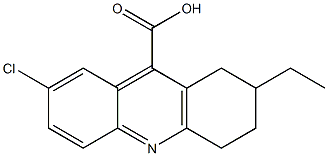 7-chloro-2-ethyl-1,2,3,4-tetrahydroacridine-9-carboxylic acid Struktur